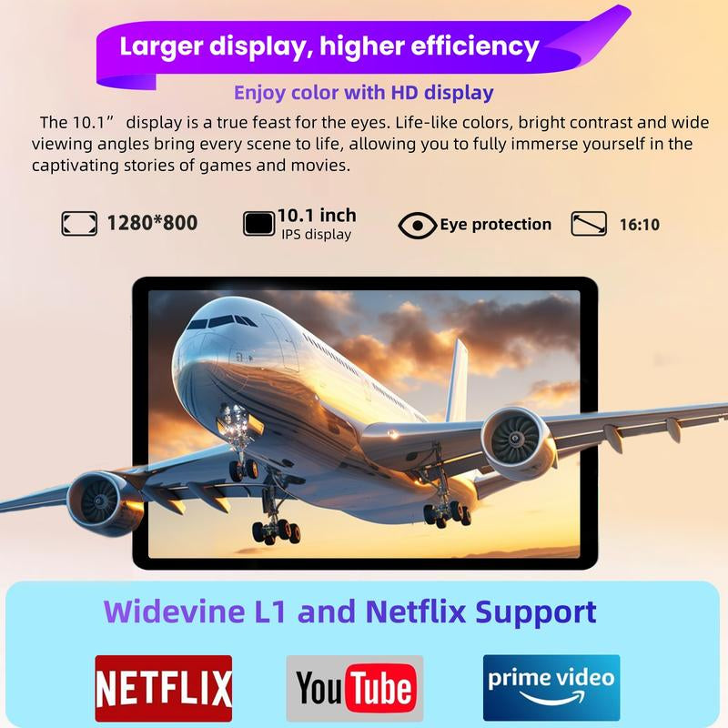 Android 14 Tablet 10.1 HD IPS Screen,10Gb RAM 64GB Rom,Octa-Core Fast Performance,6000Mah Battery,Dual Camera, Includes Keyboard & Mouse Set ,Perfect for Work & Play!