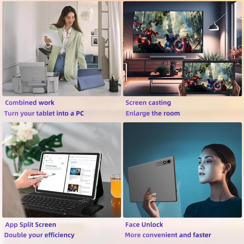 Android 14 Tablet 10.1 HD IPS Screen,10Gb RAM 64GB Rom,Octa-Core Fast Performance,6000Mah Battery,Dual Camera, Includes Keyboard & Mouse Set ,Perfect for Work & Play!