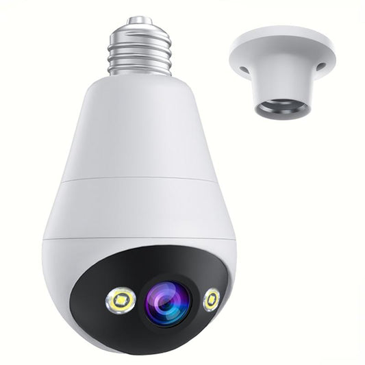 Cameras for Home, 2K Light Bulb Security Camera Full-Color Night Vision, Two-Way Audio, Motion Detection, Free E27 Lamp Holder, Support 2.4G Connection